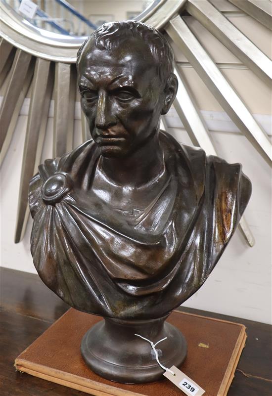 A plaster bust of Nero height 60cm